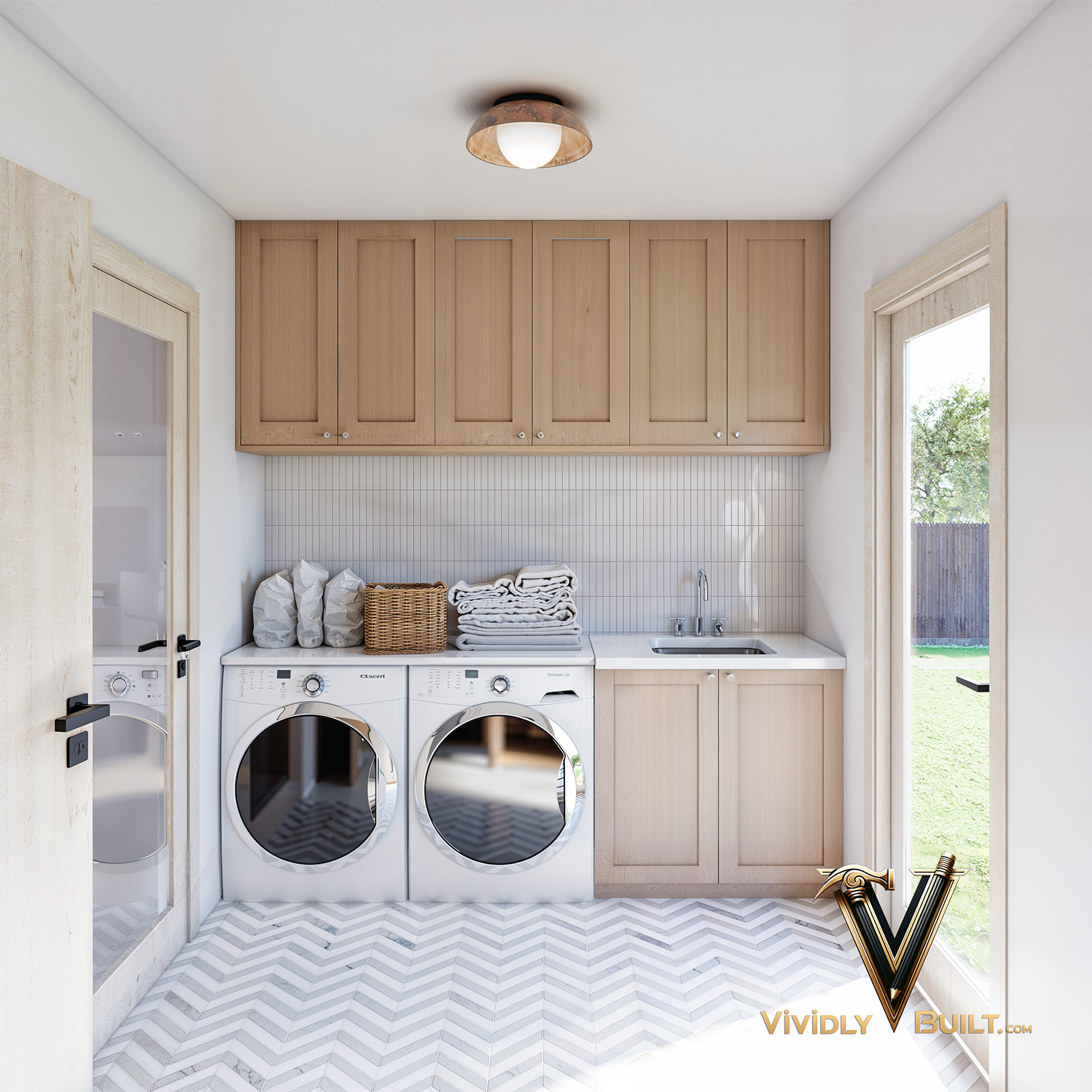 Family room interior design rendering for a Beverly Hills luxury home remodel by Vividly Built