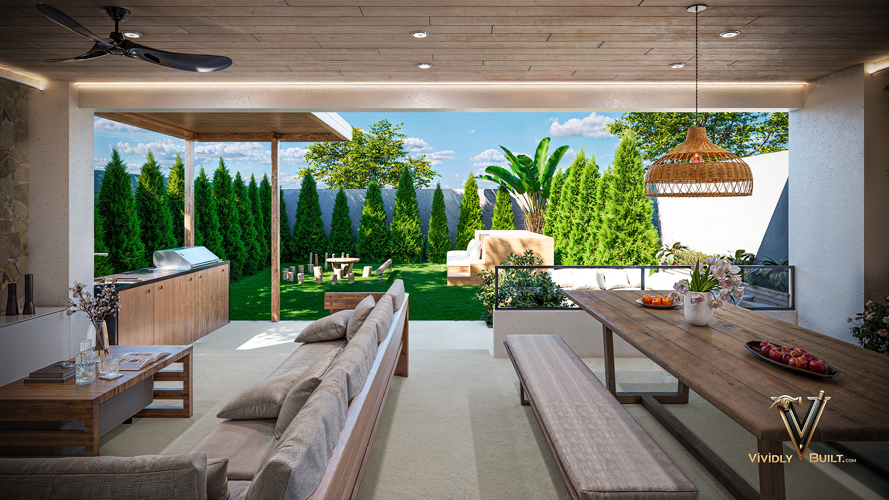 Backyard pool and hardscape